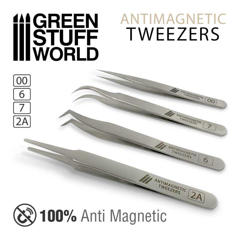 Green Stuff World 100% Anti-magnetic QUARTZ Tweezers SET available at Northumbrian Tin Soldier