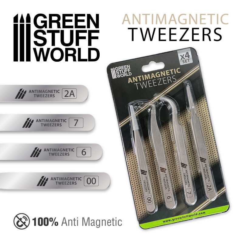 Green Stuff World 100% Anti-magnetic QUARTZ Tweezers SET available at Northumbrian Tin Soldier