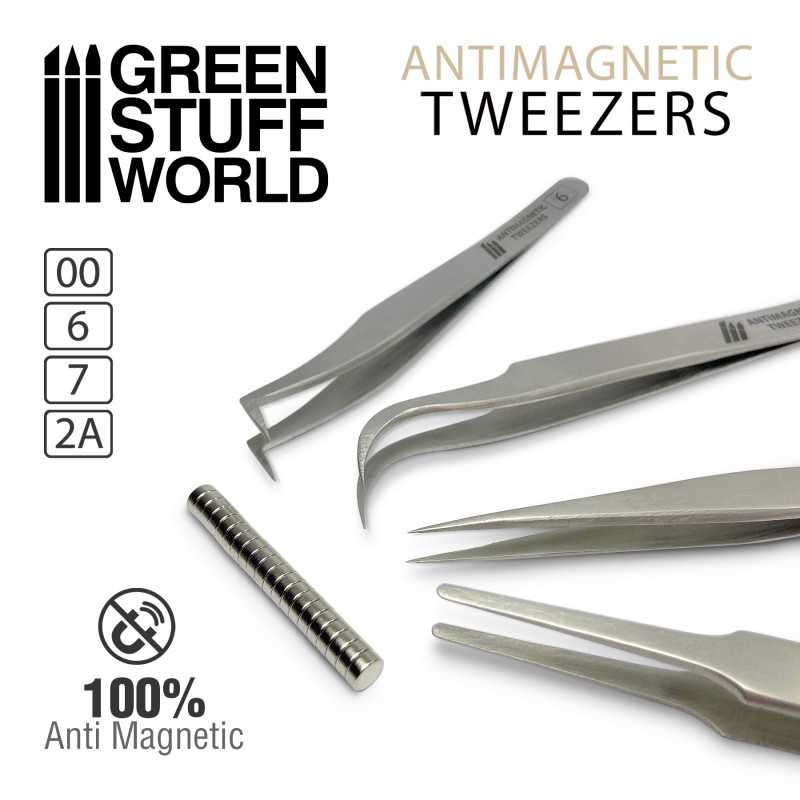 Green Stuff World 100% Anti-magnetic QUARTZ Tweezers SET available at Northumbrian Tin Soldier
