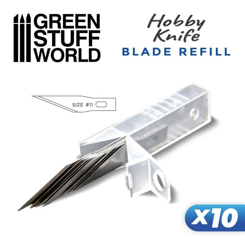 Green Stuff World 10x Hobby Knife Blade Refill available at Northumbrian Tin Soldier