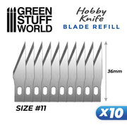 Green Stuff World 10x Hobby Knife Blade Refill available at Northumbrian Tin Soldier