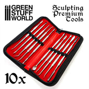 Green Stuff World 10x Professional Sculpting Tools with case available at Northumbrian Tin Soldier