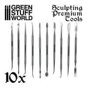 Green Stuff World 10x Professional Sculpting Tools with case available at Northumbrian Tin Soldier