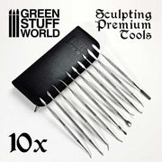 Green Stuff World 10x Professional Sculpting Tools with case available at Northumbrian Tin Soldier