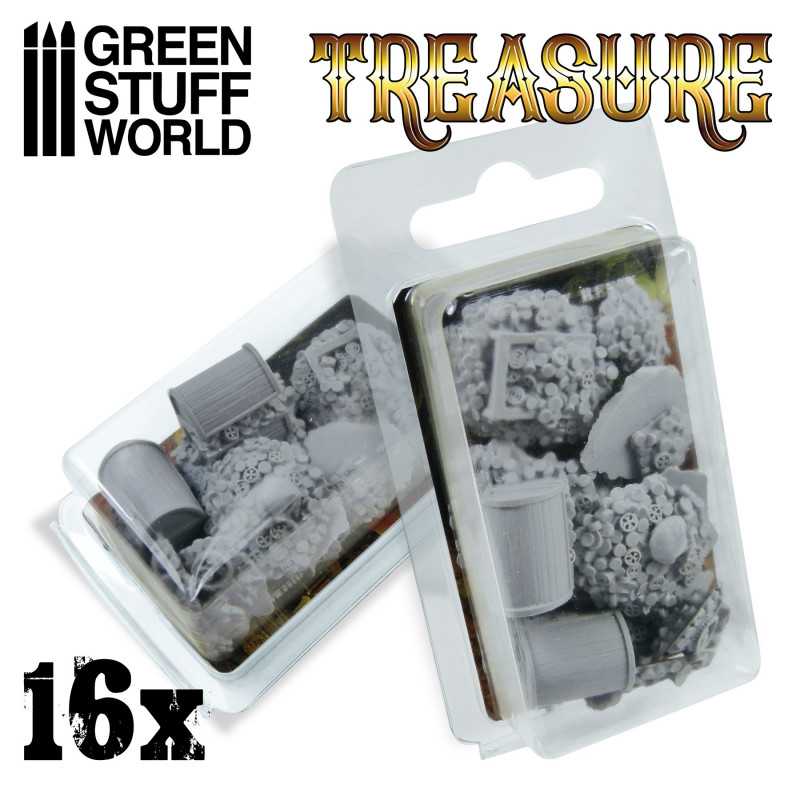 Green Stuff World 16x Resin Treasure Pieces available at Northumbrian Tin Soldier