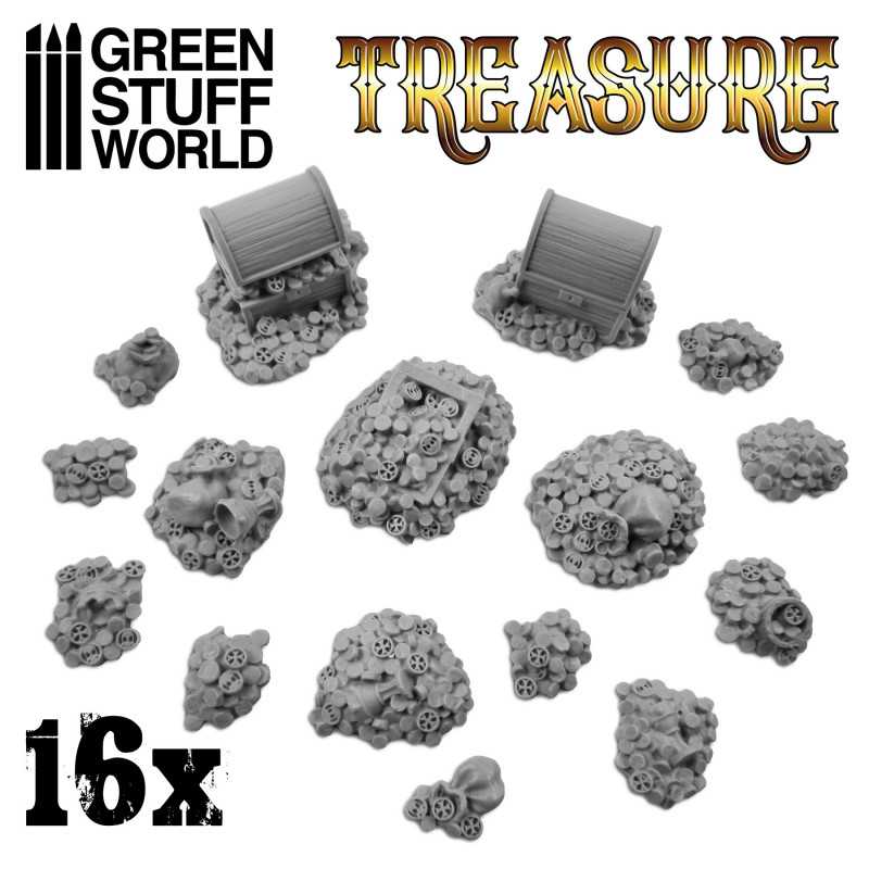 Green Stuff World 16x Resin Treasure Pieces available at Northumbrian Tin Soldier
