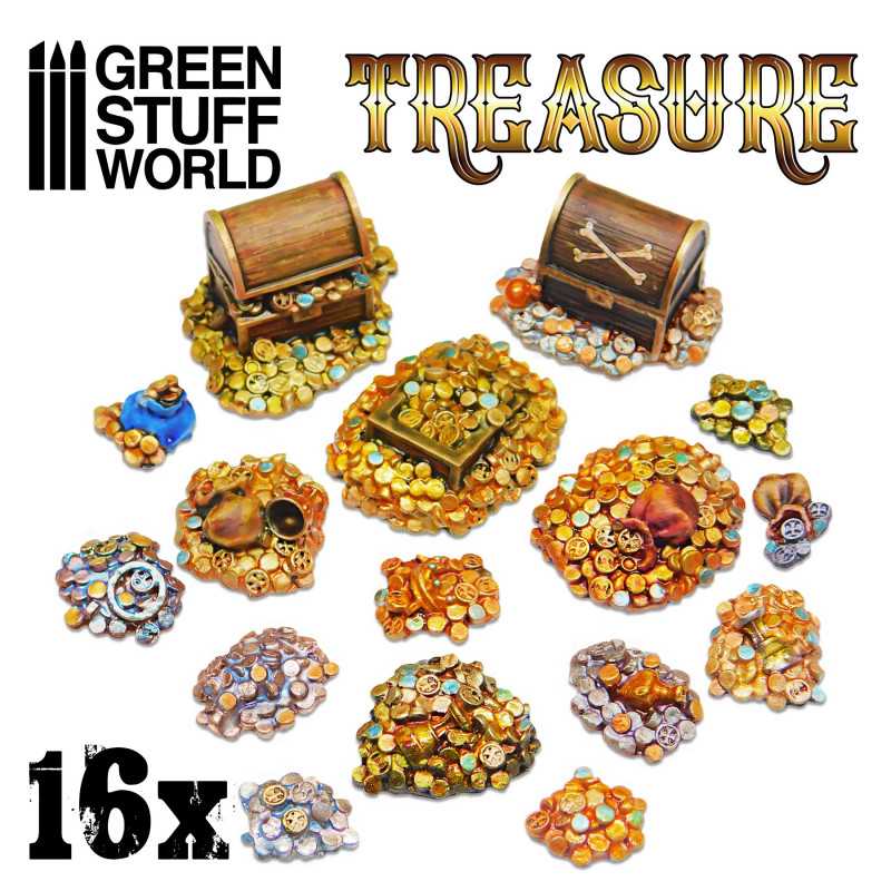 Green Stuff World 16x Resin Treasure Pieces available at Northumbrian Tin Soldier