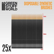 Green Stuff World 25x Disposable Synthetic Brushes available at Northumbrian Tin Soldier
