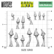 Green Stuff World 3D printed set - Goblin Mushrooms available at Northumbrian Tin Soldier