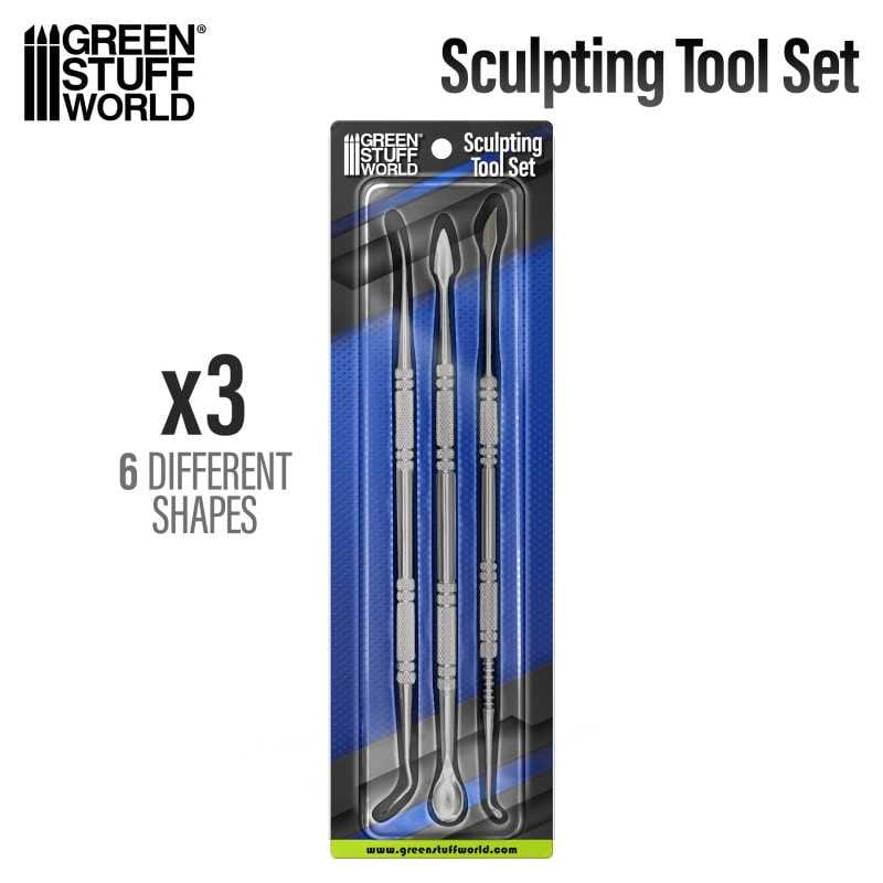 Green Stuff World 3x Sculpting Tools available at Northumbrian Tin Soldier