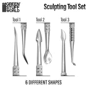 Green Stuff World 3x Sculpting Tools available at Northumbrian Tin Soldier
