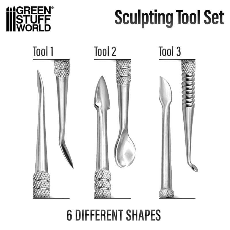 Green Stuff World 3x Sculpting Tools available at Northumbrian Tin Soldier