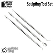 Green Stuff World 3x Sculpting Tools available at Northumbrian Tin Soldier