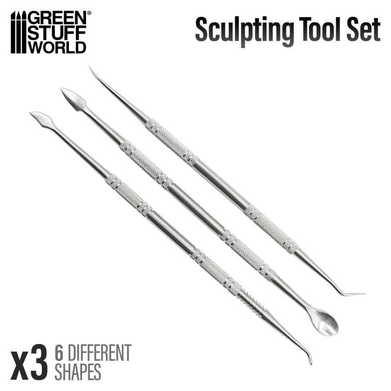 Green Stuff World 3x Sculpting Tools available at Northumbrian Tin Soldier
