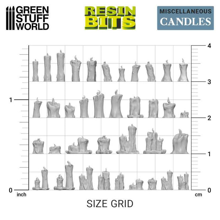 Green Stuff World 70x Resin Candles available at Northumbrian Tin Soldier