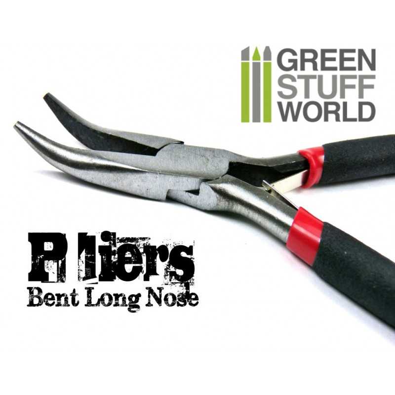 Green Stuff World Bent Long Nose Pliers available at Northumbrian Tin Soldier