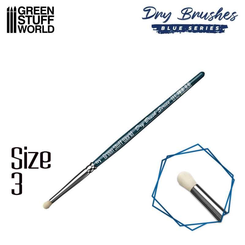 Green Stuff World BLUE SERIES Dry Brush - Size 3 available at Northumbrian Tin Soldier