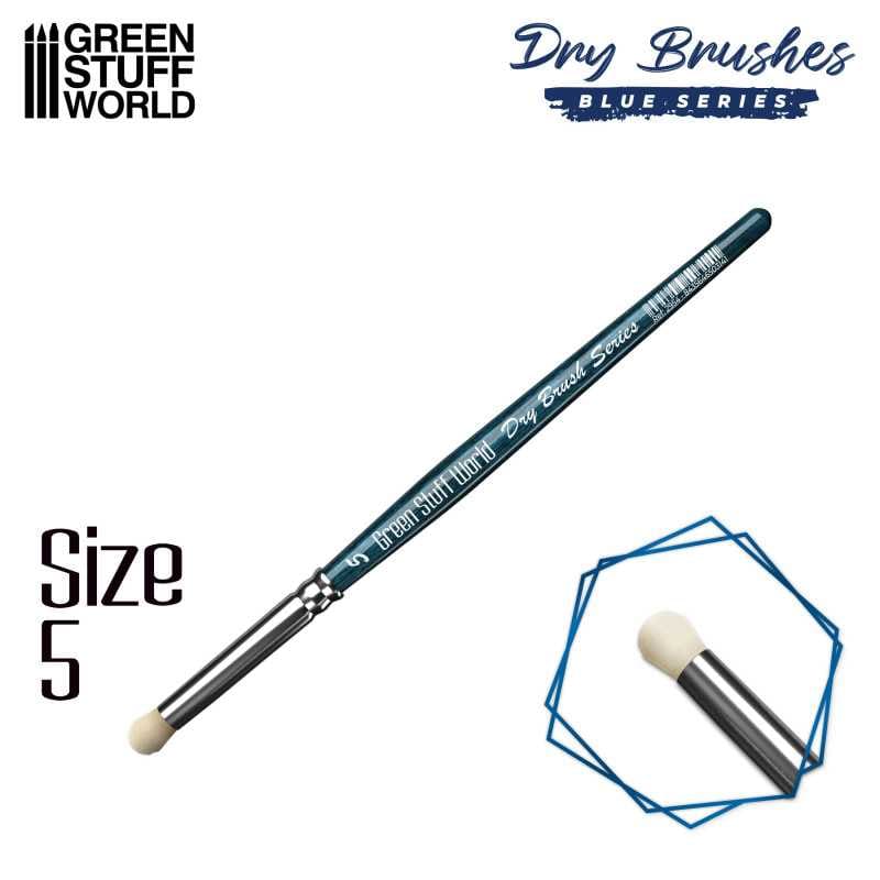 Green Stuff World BLUE SERIES Dry Brush - Size 5 available at Northumbrian Tin Soldier