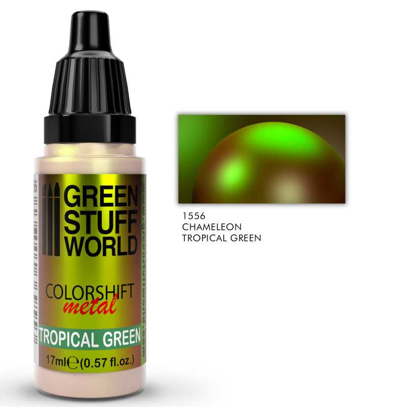 Green Stuff World Chameleon paint - TROPICAL GREEN available at Northumbrian Tin Soldier