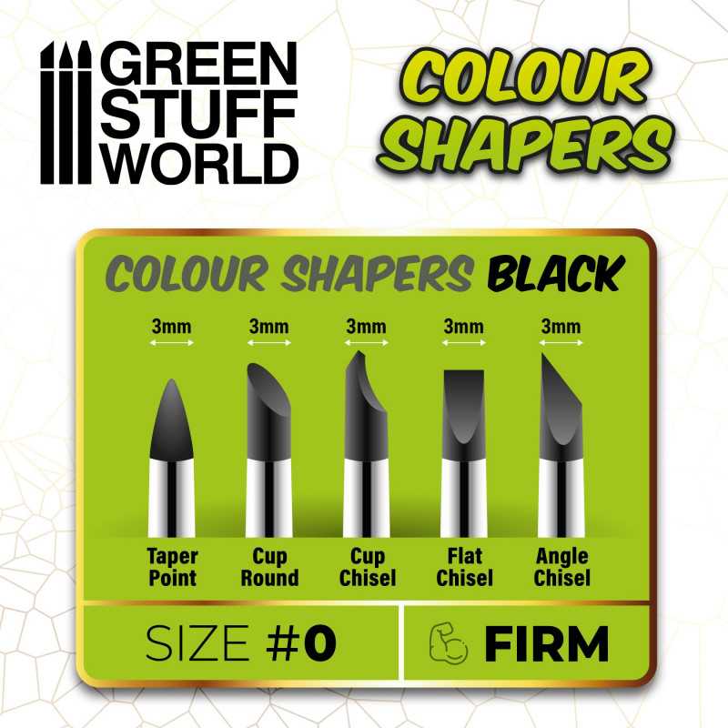 Green Stuff World Colour Shapers Brushes SIZE 0 - FIRM available at Northumbrian Tin Soldier