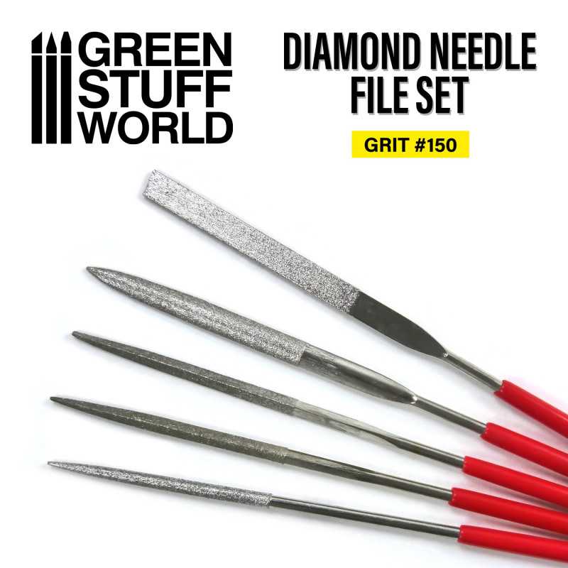 Green Stuff World Diamond Needle Files Set - Grit 150 available at Northumbrian Tin Soldier