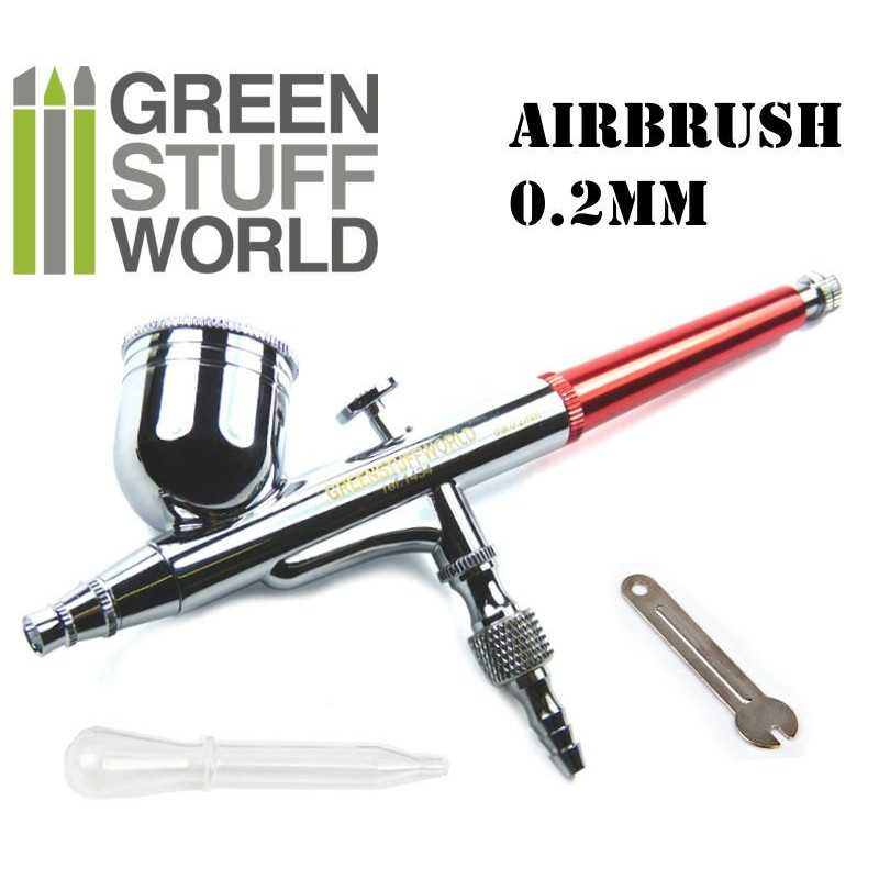 Green Stuff World Dual-action Airbrush 0.2 mm available at Northumbrian Tin Soldier