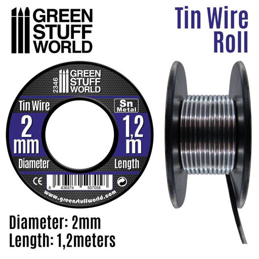 Green Stuff World Flexible tin wire roll 2mm available at Northumbrian Tin Soldier