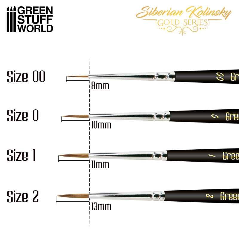 Green Stuff World GOLD SERIES Kolinsky Brush Set available at Northumbrian Tin Soldier