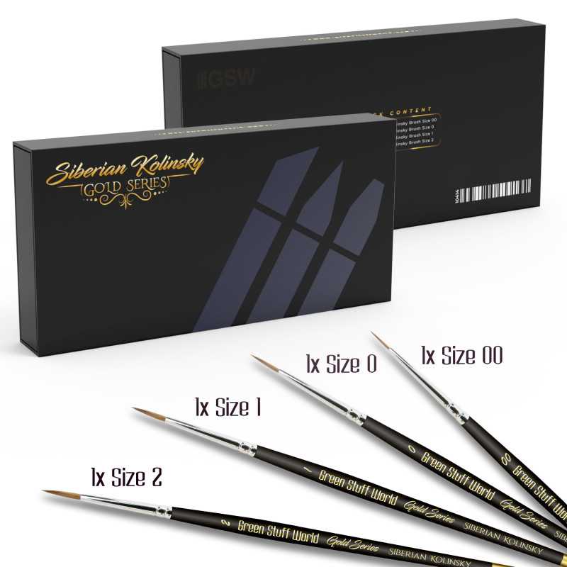 Green Stuff World GOLD SERIES Kolinsky Brush Set available at Northumbrian Tin Soldier