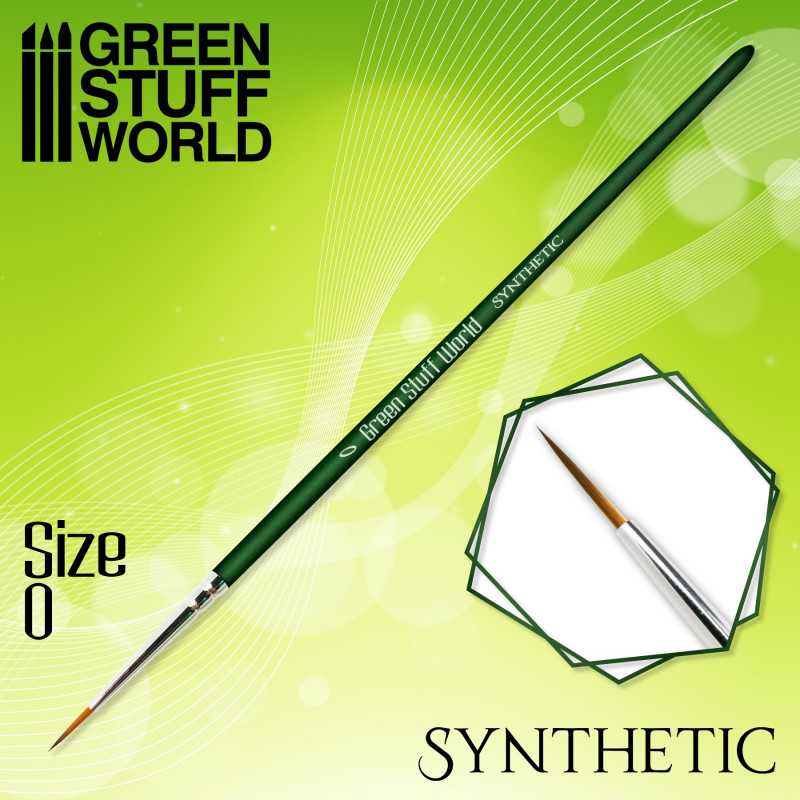 Green Stuff World GREEN SERIES Synthetic Brush - Size 0 available at Northumbrian Tin Soldier