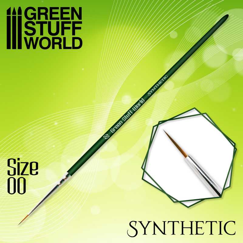 Green Stuff World GREEN SERIES Synthetic Brush - Size 00 available at Northumbrian Tin Soldier
