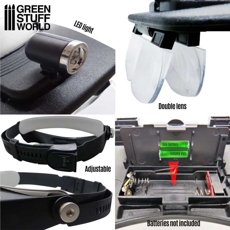 Green Stuff World Hobby Headlight Magnifying Glasses available at Northumbrian Tin Soldier