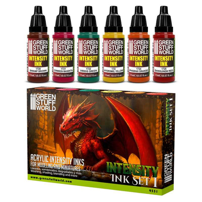 Green Stuff World Intensity Inks - Set 1 available at Northumbrian Tin Soldier