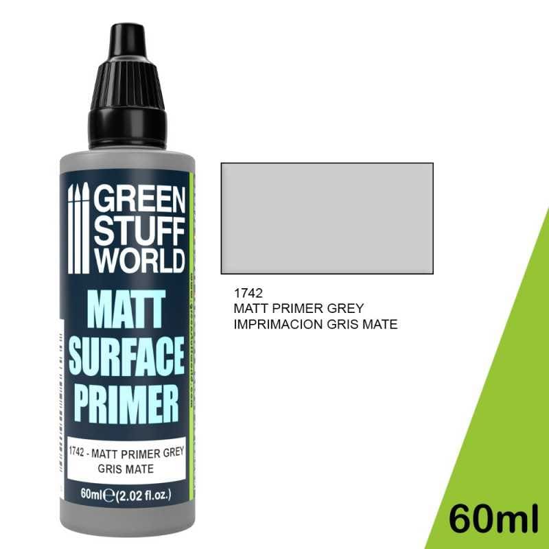 Green Stuff World Matt Surface Primer 60ml - Grey available at Northumbrian Tin Soldier