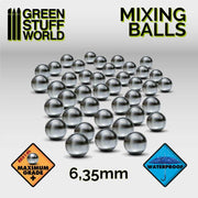 Green Stuff World Mixing Paint Steel Bearing Balls in 6.35mm available at Northumbrian Tin Soldier