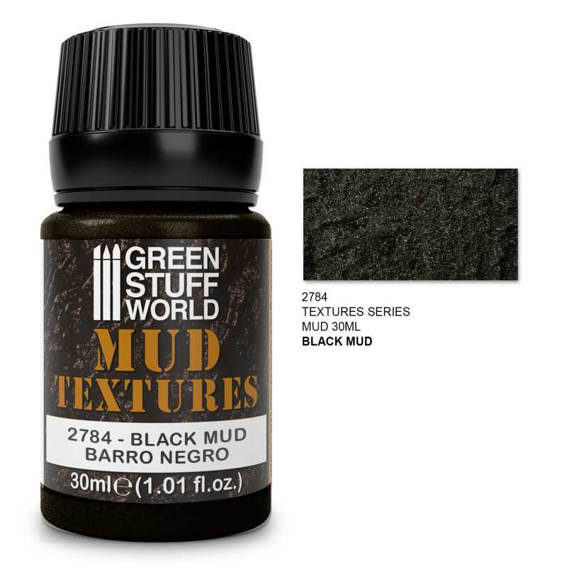Green Stuff World Mud Textures - BLACK MUD 30ml available at Northumbrian Tin Soldier