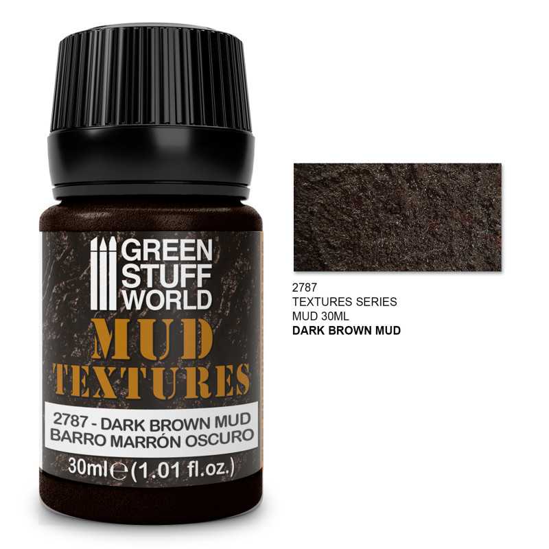 Green Stuff World Mud Textures - DARK BROWN MUD 30ml available at Northumbrian Tin Soldier