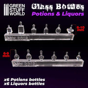 Green Stuff World Potion and Liquor Bottles Resin Set available at Northumbrian Tin Soldier