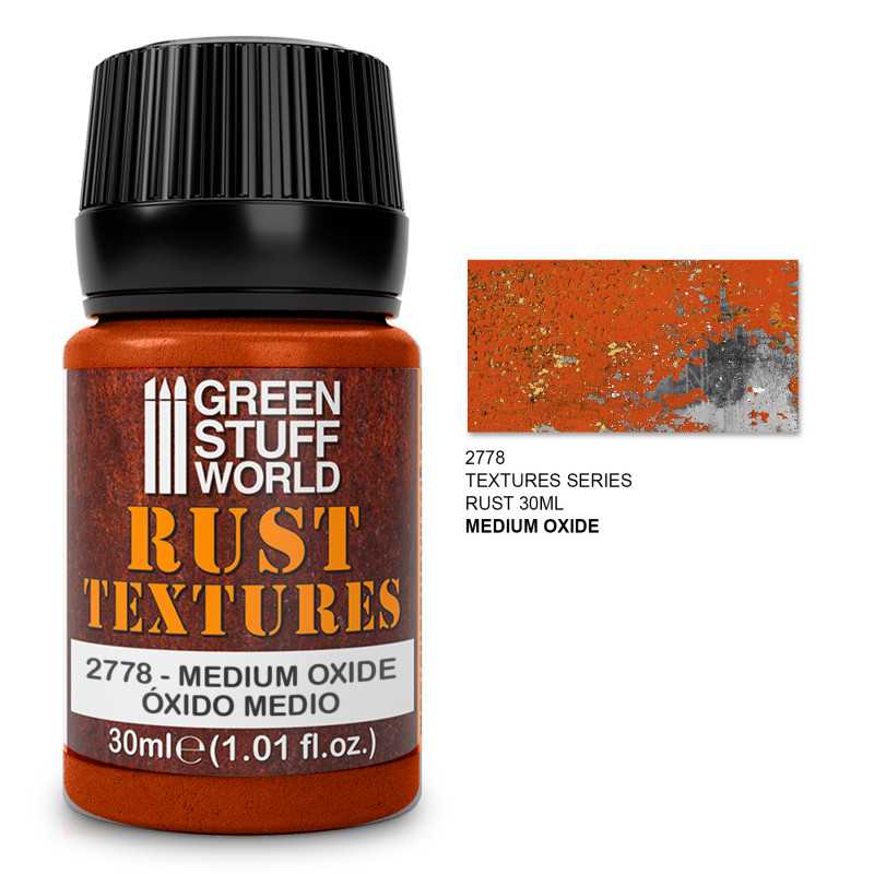 Green Stuff World Rust Textures - MEDIUM OXIDE RUST 30ml available at Northumbrian Tin Soldier