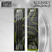 Green Stuff World SILVER SERIES Kolinsky Brush Set available at Northumbrian Tin Soldier