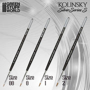 Green Stuff World SILVER SERIES Kolinsky Brush Set available at Northumbrian Tin Soldier
