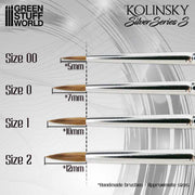 Green Stuff World SILVER SERIES Kolinsky Brush Set available at Northumbrian Tin Soldier