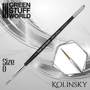 Green Stuff World SILVER SERIES Kolinsky Brush - Size 0 available at Northumbrian Tin Soldier