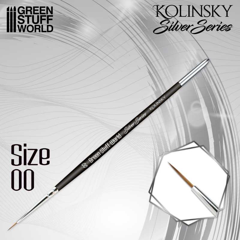 Green Stuff World SILVER SERIES Kolinsky Brush - Size 00 available at Northumbrian Tin Soldier