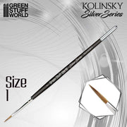 Green Stuff World SILVER SERIES Kolinsky Brush - Size 1 available at Northumbrian Tin Soldier