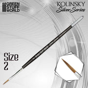 Green Stuff World SILVER SERIES Kolinsky Brush - Size 2 available at Northumbrian Tin Soldier