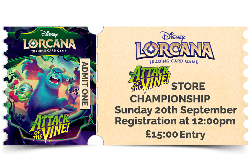 Northumbrian Tin Soldier Disney Lorcana - Attack Of The Vine Store Championship - In store event ticket (Sunday 20th September) Ticket available at Northumbrian Tin Soldier