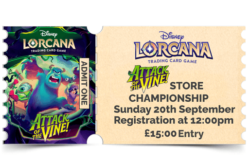 Northumbrian Tin Soldier Disney Lorcana - Attack Of The Vine Store Championship - In store event ticket (Sunday 20th September) Ticket available at Northumbrian Tin Soldier