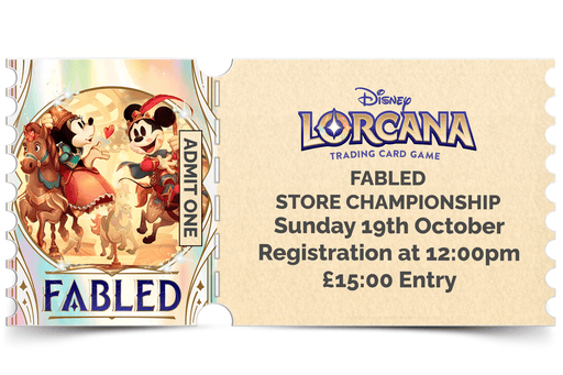 Northumbrian Tin Soldier Disney Lorcana - Fabled Championship - In store event ticket (Sunday 19th October) Ticket available at Northumbrian Tin Soldier