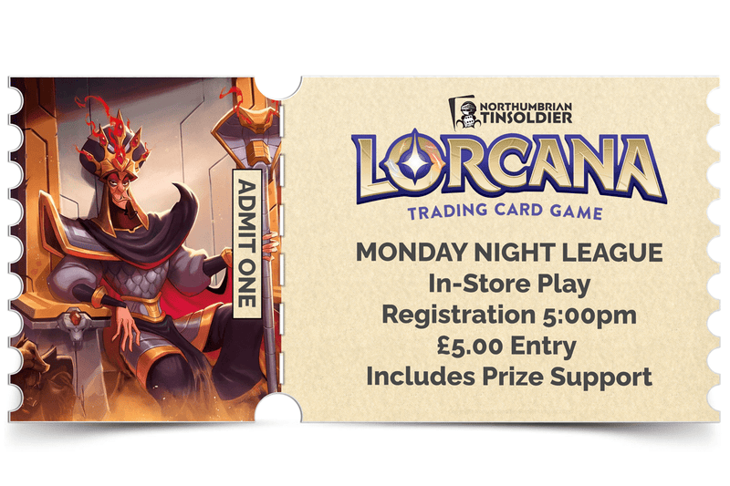 Northumbrian Tin Soldier Disney Lorcana - Monday Night League Ticket available at Northumbrian Tin Soldier